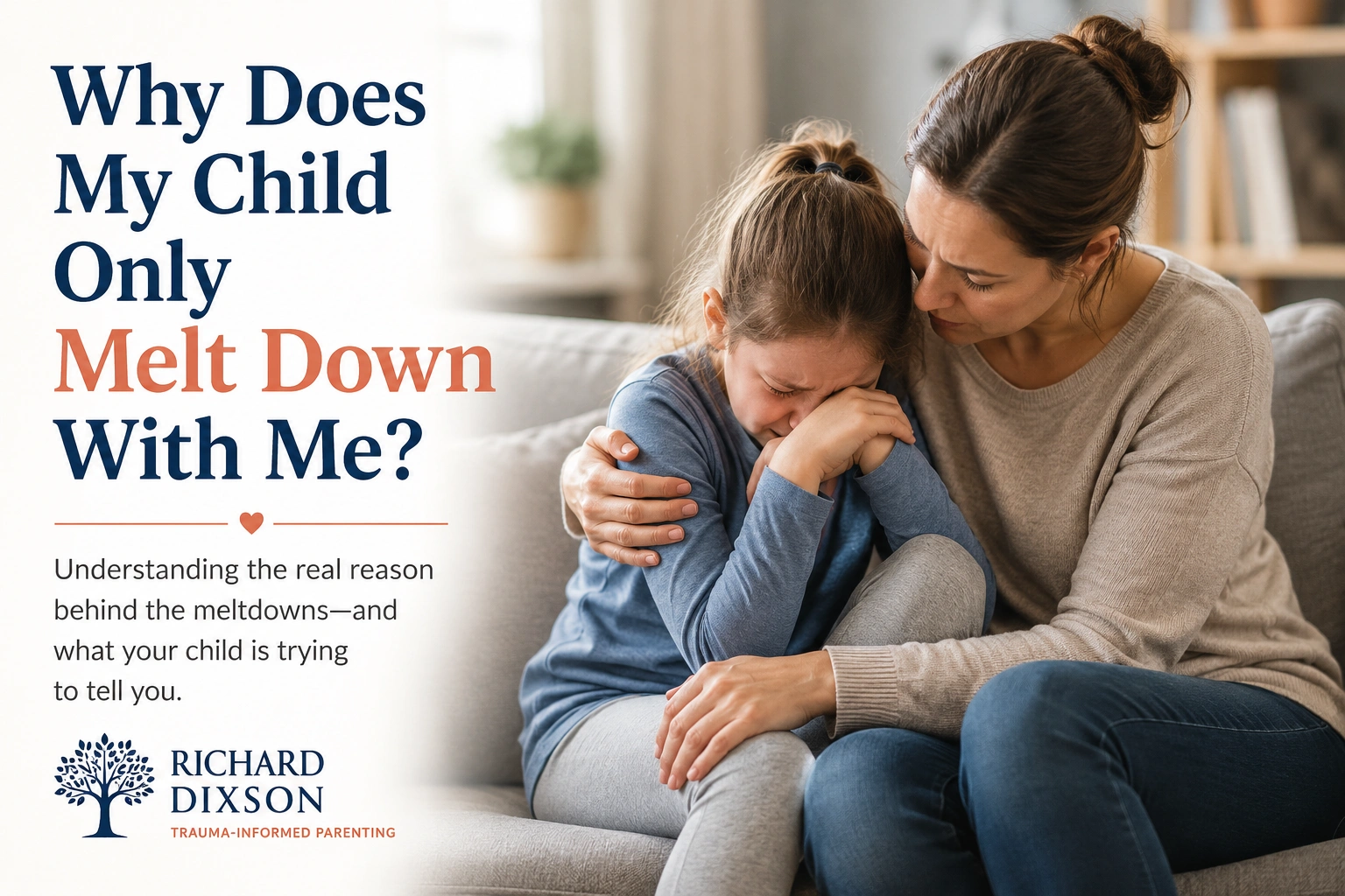 Parent co-regulating with upset child