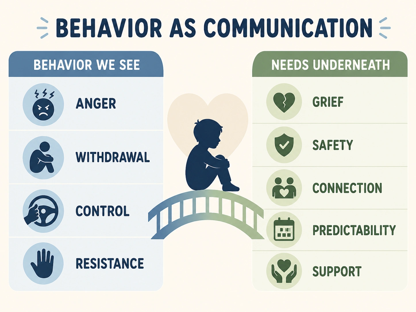 Behavior as communication visual for children in kinship care