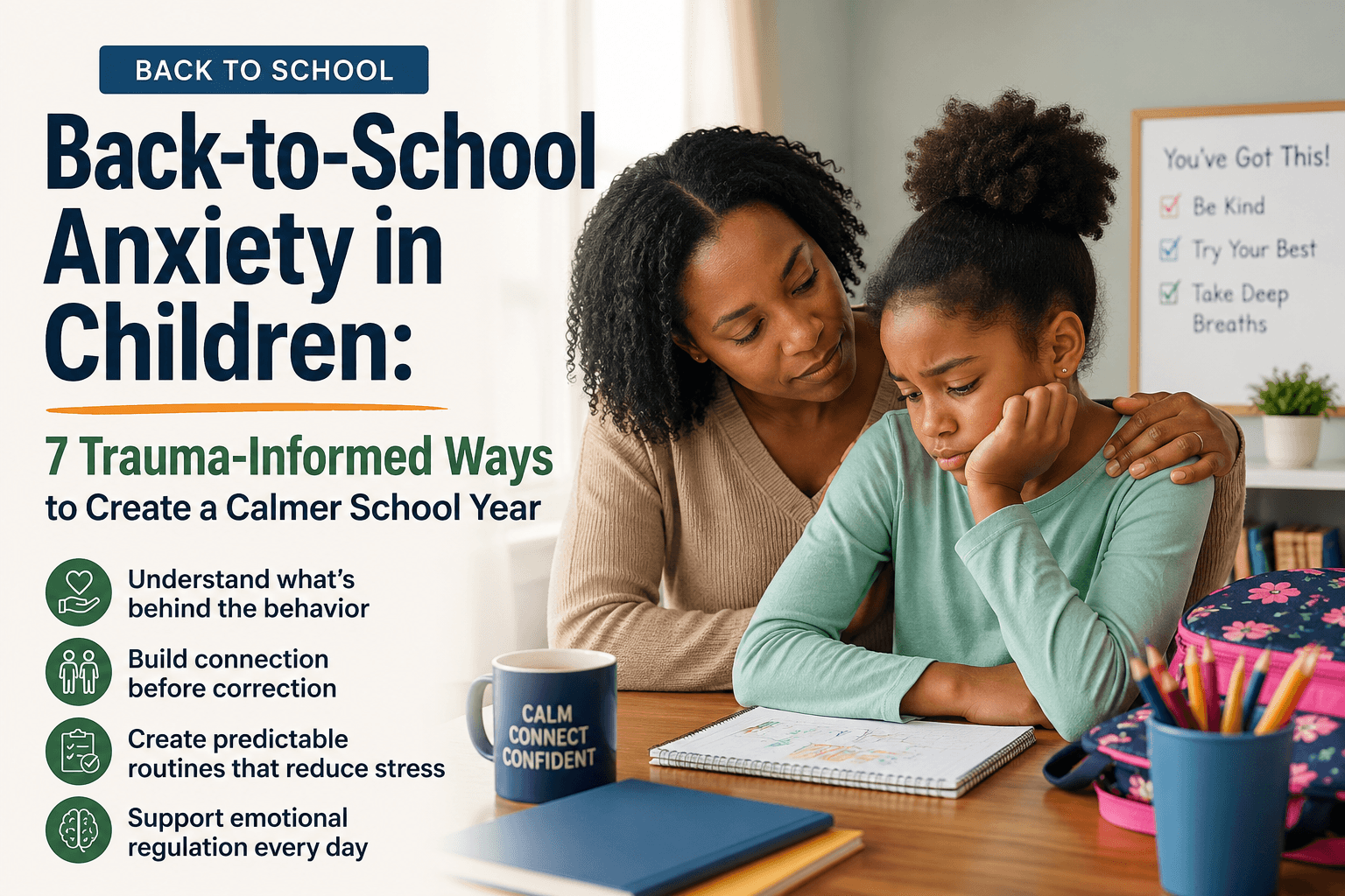 Learn 7 trauma-informed ways to ease back-to-school anxiety in children, reduce morning meltdowns, and build calmer school routines.
